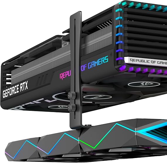 upHere GH9K Graphics Card Holder Height-Adjustable GPU Support with 3x Load Capacity Anti-Shake GPU Support without Tools Graphics Cards Support Against Sagging for All Graphics Cards/PC Casings
