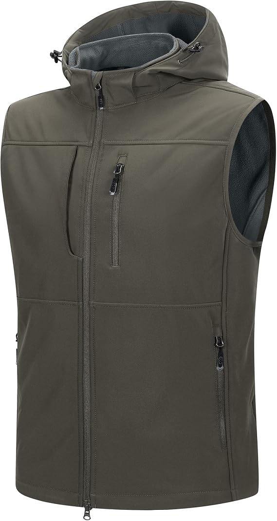 33,000ft Men's Softshell Gilet Lightweight Waterproof Removable Hood Vests