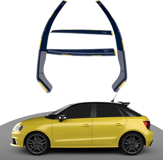 Haibak Wind Deflectors Set | Compatible With Audi A1 S1 MK1 2012-2018 | 5-Door Car 4pc Tinted Side Window Deflectors | In-Channel Fitment | Rain Guard & UV Protection