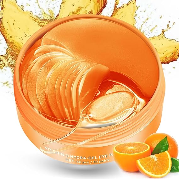 Vitamin C & Collagen Eye Patches for Dark Circles, Anti-Wrinkle, Anti-Aging Under Eye Masks - Puffiness and Eye Bags Removal Treatment for Women 60Pcs