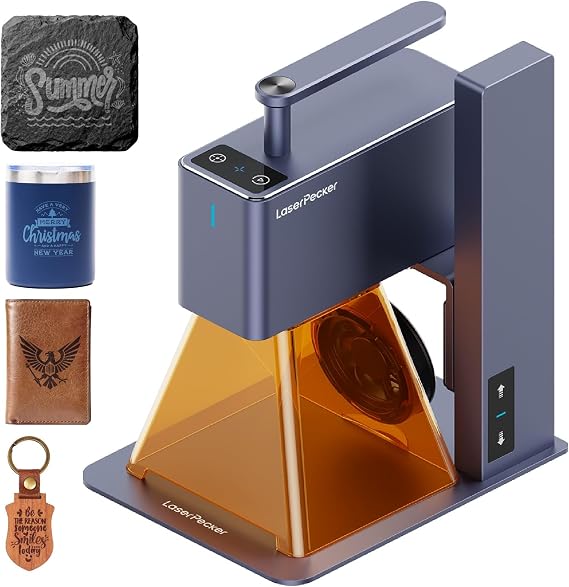 LaserPecker 2 Laser Engraver, Portable Laser Engraving Machine Laser Cutter, High Speed 600mm/s High Precision 0.05mm for Wood Leather Acrylic etc.
