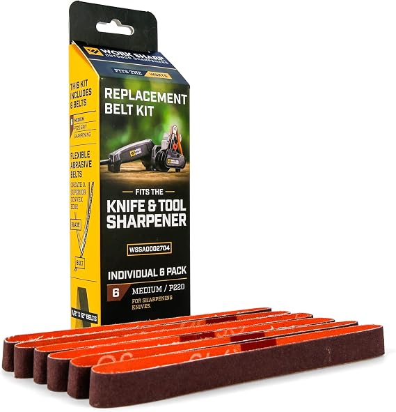 WORK SHARP Medium Belt Kit - WSSA0002704 Knife and Tool Sharpener Belt Kit - Premium Ceramic Oxide Abrasives for Sharpening Applications