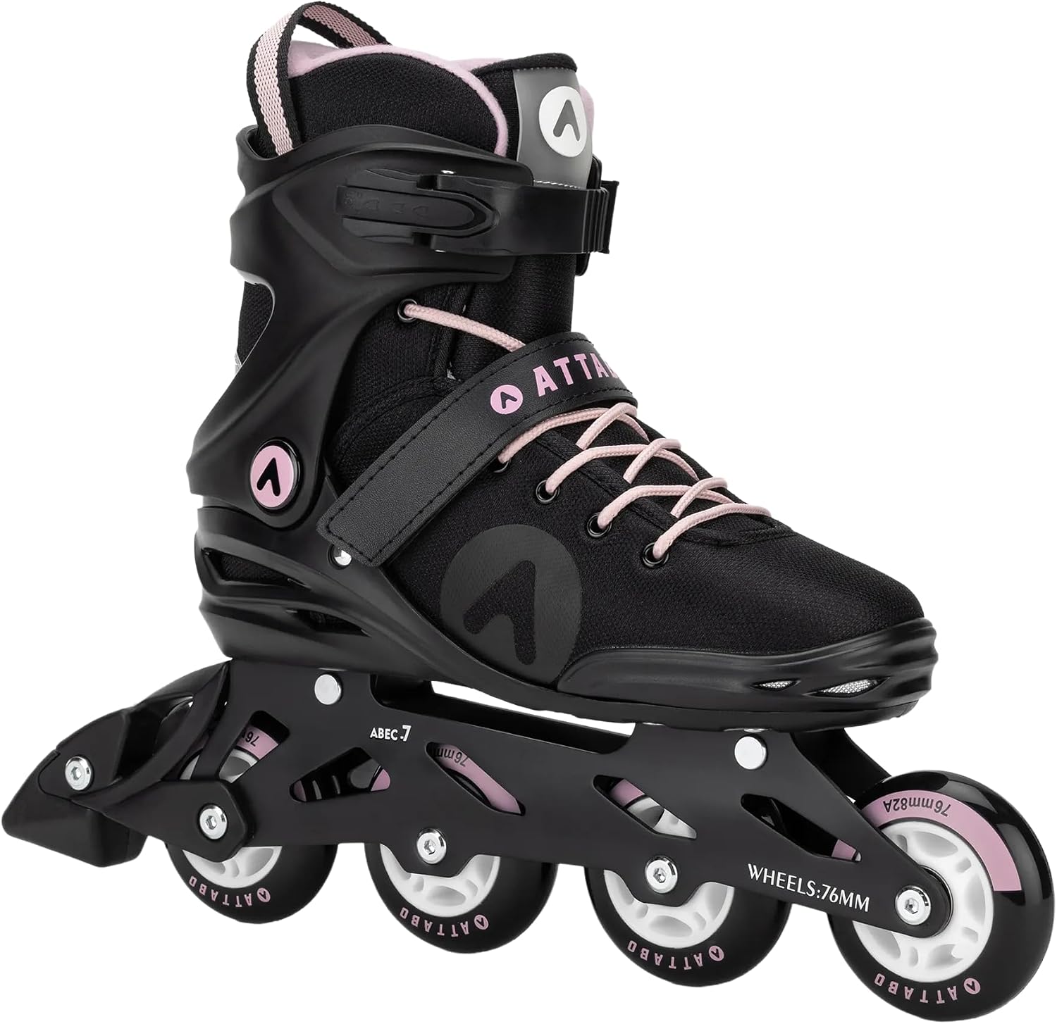 ATTABO Cyclone Alu Damen Inlineskates – Aluminium-Schiene ABEC-7 Lager PU-Räder 82A größenverstellbar für Fitness & Freizeit