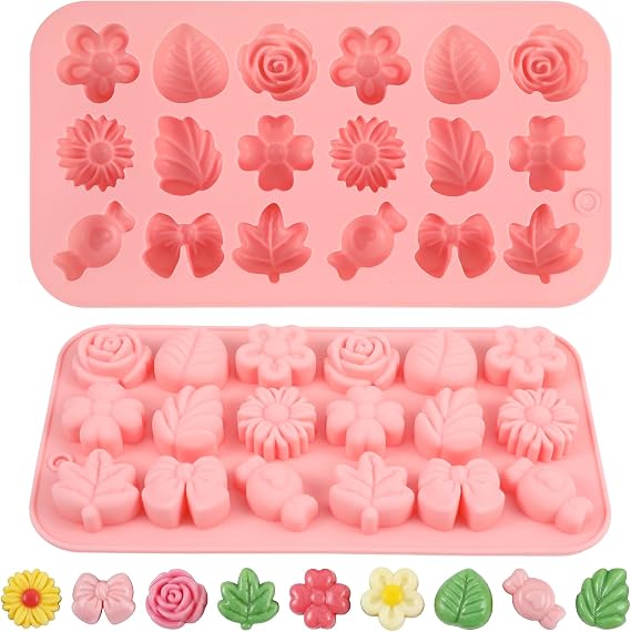 2PCS Silicone Flower Candy Molds, Flower Chocolate Mold