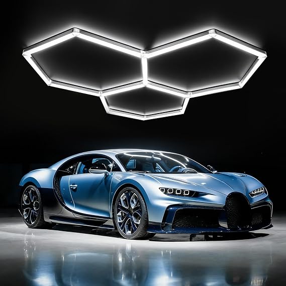 Hexagonal LED Garage Ceiling Light 3 Hex 128W Tube Lights [Energy Class C]