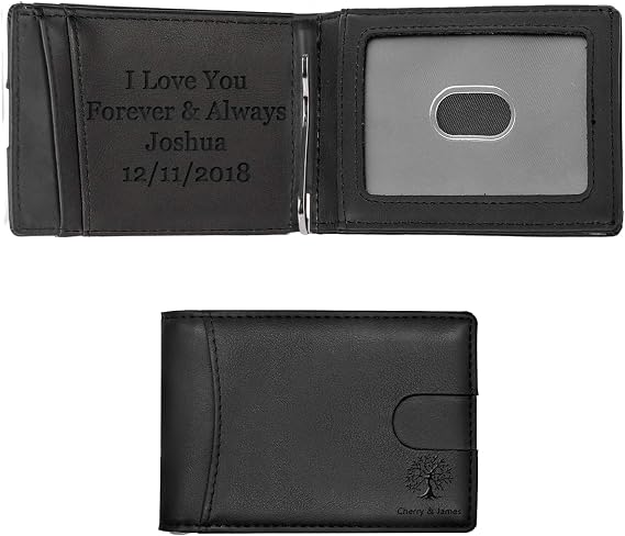 Personalised Wallets for Dad Men, Personalized Engraved Photo Wallets,Bifold Wallets, Brown, Style4