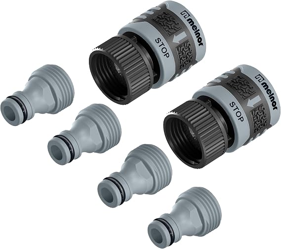 Melnor 65175AMZ 6 Piece Quick Connect Connector Bundle, Black, 6 pcs Set