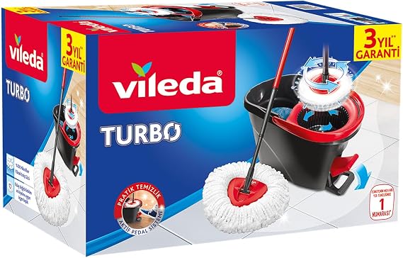 Vileda Turbo Pedallı Temizlik Seti, Siyah