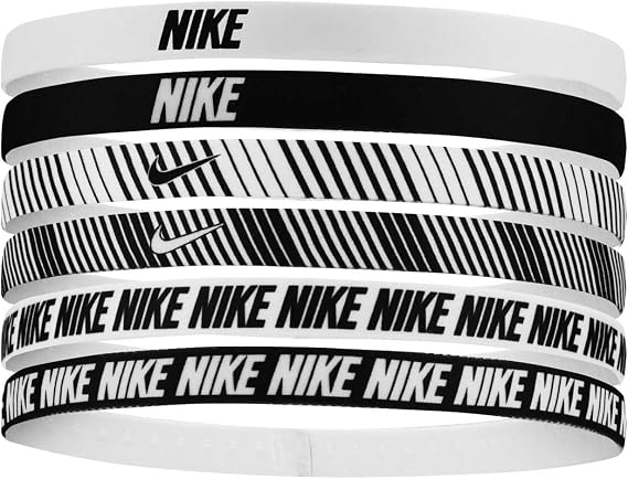 Nike Flex Classic Headbands 6PK Elastic Sports Printed Hair Bands (6 Units)