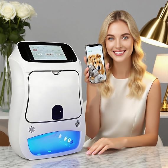 Professional Nail Printer Machine Kit, 3D Smart Nail Art Printing Device with 5" Touchscreen, AI Nail Shape Recognition, APP Control, 4800DPI High-Resolution, DIY Digital Fingernail Painting