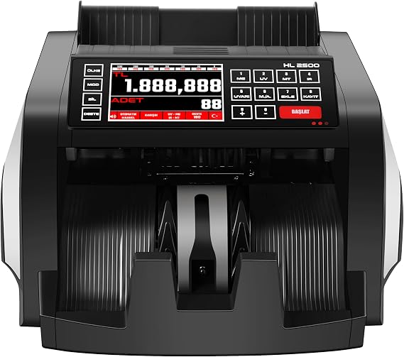 Model-2500 Para Sayma Makinesi TL/Euro/USD Uyumlu LCD Ekranlı Sahte Para Tespit Özellikli Mükemmel sahtelik performansı%99,999