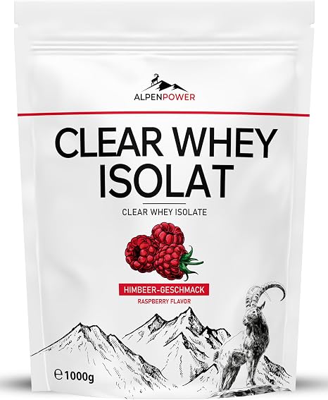 AlpenPower Clear Whey Isolate - 85% Protein Crystal Clear Protein Drink Lightweight Refreshing (1 kg Raspberry)