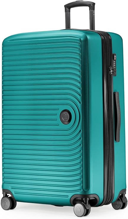 HAUPTSTADTKOFFER - MITTE - Large Check-in Trolley, Hard Shell Suitcase with Extension, TSA, 4 Double Spinner, 76 cm, 138 L, Turquoise