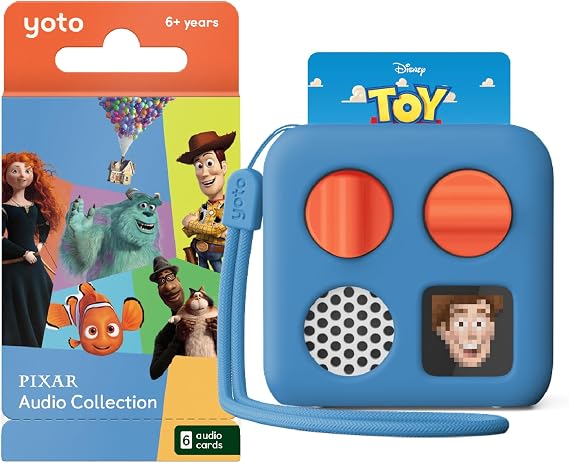 Yoto Mini (2024 Ed.) Kids Audio Player + Disney Pixar Pack + Case, Ages 6+