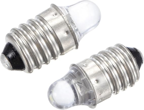 sourcing map E10 Screw Base LED Flashlight Bulbs DC 3V White Light Mini Lamps, Pack of 6