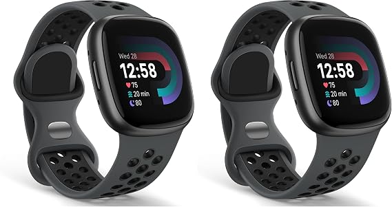 Yoohoo Silicone Straps Compatible with Fitbit Versa 4/Versa 3/Sense 2/Sense (Pack of 2)