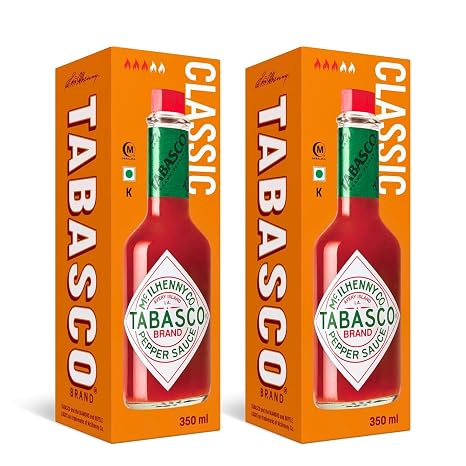 TABASCO Original Red Pepper Sauce (2 x 350 ml) is the most cost-effective variant. Hot sauce made from only three 100% natural ingredients 3 years of ripening hot chili sauce glass bottle