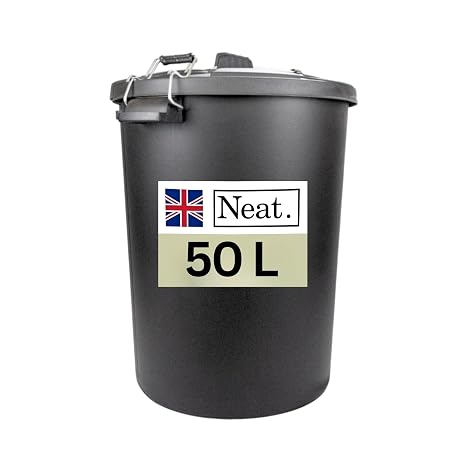 Dustbin 50 L, Large Dustbin for Garden with Heavy-Duty Weather Resistant and Food Grade Material, Trash Can Garbage Bin With 2 Clip Locking Lid for Indoor & Outdoor Waste, Pack of 1