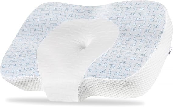 Elviros Cervical Memory Foam Neck Pillow for Neck and Shoulder Pain Relief