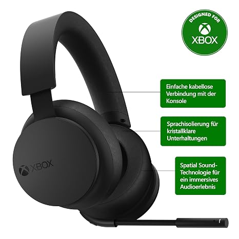Xbox Microsoft Wireless Headset EN/FR/DE/IT/PL/PT/RU/ES pa EMEA 1 License Kabellos