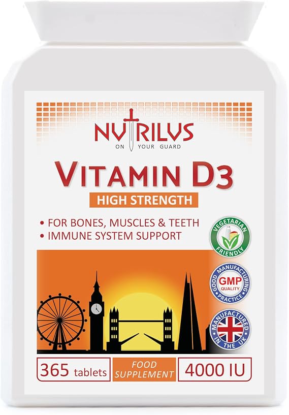 Vitamin D3 High Strength 4000 IU 365 Tablets - One Daily