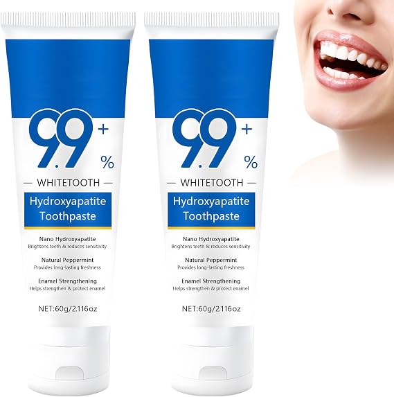2PCS Hydroxyapatite Toothpaste, Nano Hydroxyapatite Toothpaste for Helping Remineralize, Protecting Enamel, Relieving Sensitivity