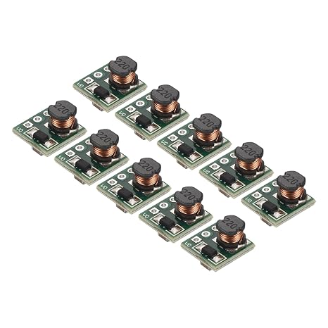 sourcing map DC-DC Boost Converter Voltage Regulator Step Up Module Mini Module 0.8-3.3V to 3.3V 0.5A for Power Adjustment Power Transformers 10 Pcs