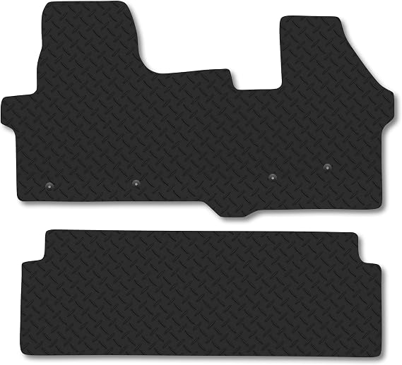 Fits Ford Transit Custom (2023+) [Automatic, 6 Seats, Trail Crew Cab] 5mm Rubber Car Mats