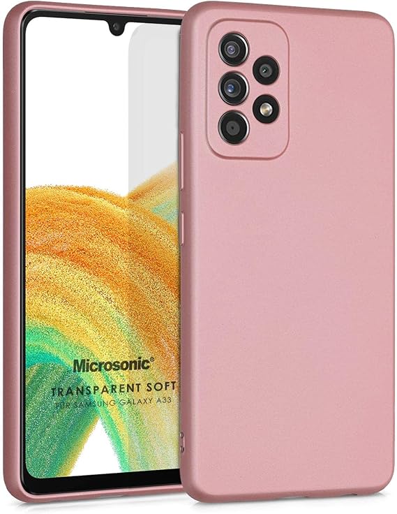 Microsonic Matte Silicone Samsung Galaxy A33 5G için Kılıf Rose Gold [Galaxy A33 5G ile Uyumlu Kılıf - Rose Gold]