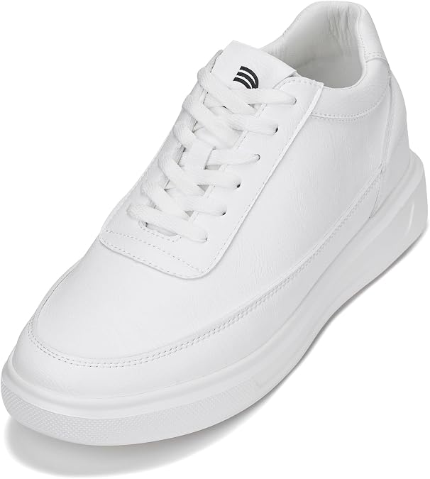 CALTO Men's Invisible Height Elevator Shoes - Ultra Lightweight Lace-Up Knitted Sporty Walker - 2.8 Larger