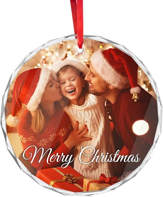 Personalised Christmas Baubles with Photo Custom Picture Xmas Ornament 2026