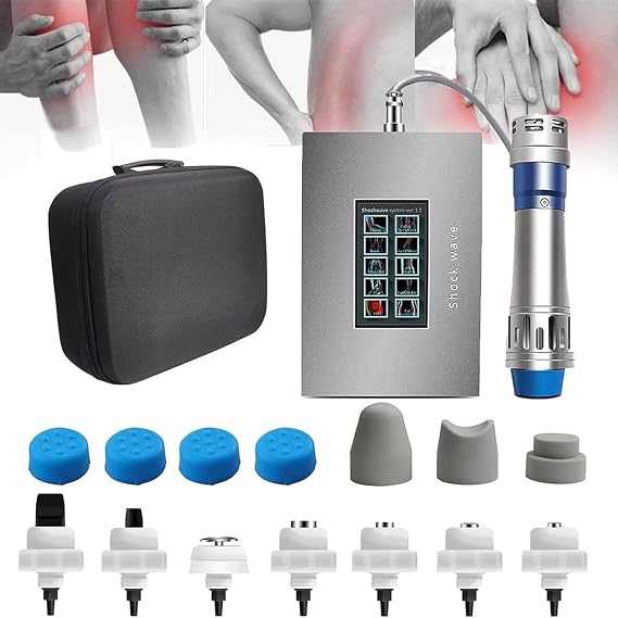 MObyat Focused Shockwave Therapy Device, Extracorporeal Shock Wave Therapy Machine, 7 Massage Heads, 60-200MJ Energy Regulation, Effectively Relieve Pain, for Home/Physical Therapy Hall