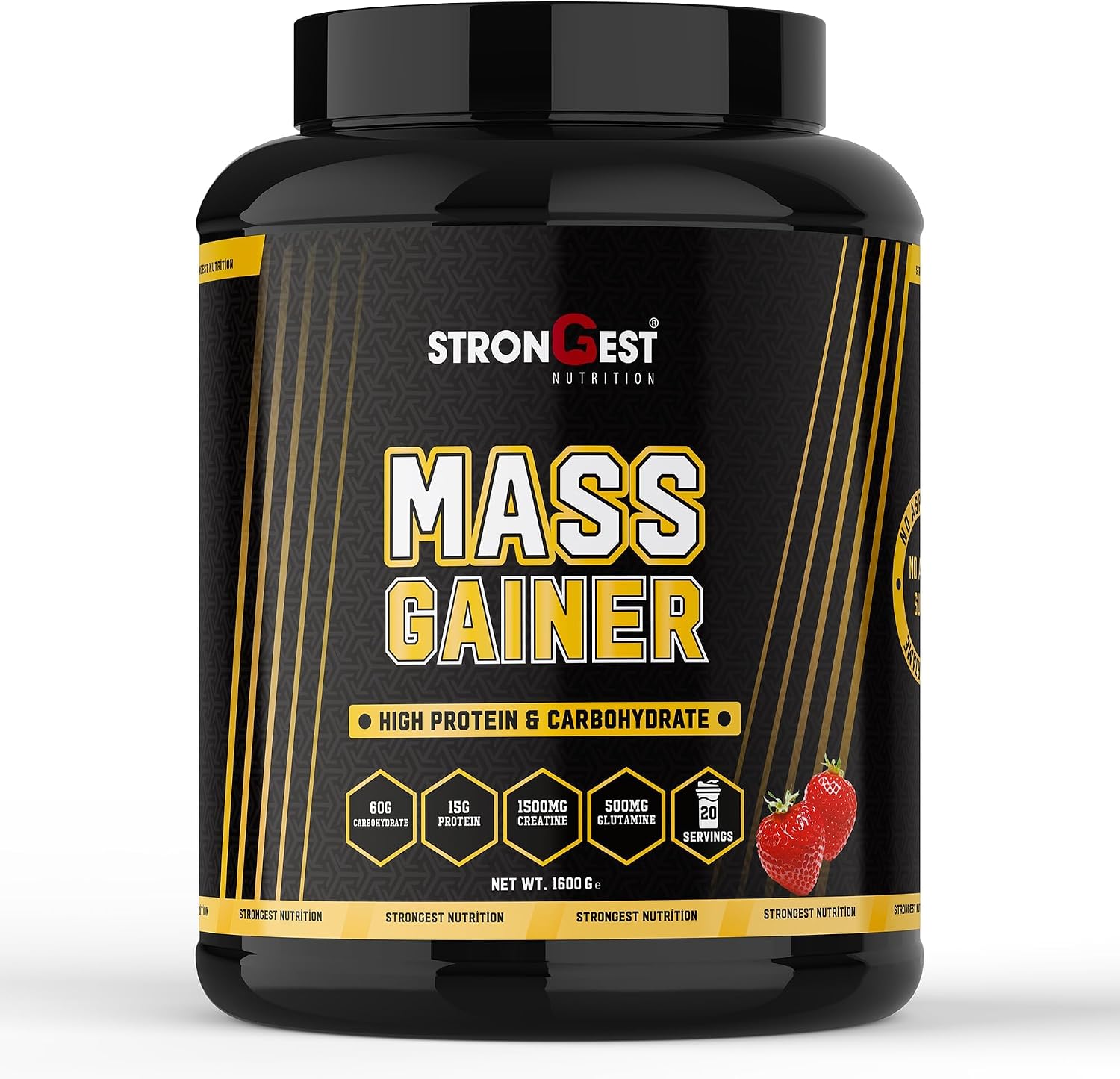 STRONGEST Mass Gainer Çilek Aromalı 1600 Gr Protein Tozu