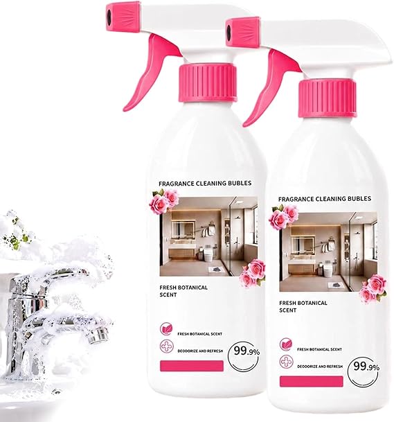 Multi-Purpose Bathroom Spray, Fragrance Cleaning Bubbles 500ml (2pc)