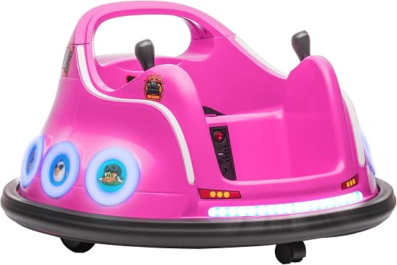 AIYAPLAY 12V Kids Bumper Car Angry Bird Licensed Joysticks 3-5 Years Pink