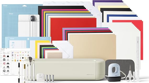Cricut Explore® 5 Ultimate Bundle + Digital Content, Smart Cutting Machine with Heat Press for DIY Crafts, Vinyls, T-shirts, Color Stickers and Cards