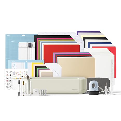 Cricut Explore 5 Ultimate Bundle + Digital Content Intelligent Cutting Machine with Heat Press for DIY Craft Projects Vinyl Stickers T-Shirts Full Colour Stickers & Cards