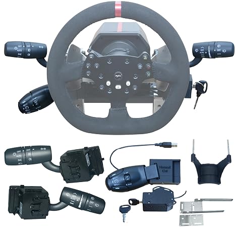 Multi-Function Stalks Turn Wiper Lever+ Turn Signal Headlight Dimmer Switch+Cruise Control Switches+ Ignition Switch Key For PXN V10/V99/V10 Pro Steering Wheel (For PXN V10/V99/V10 Pro)