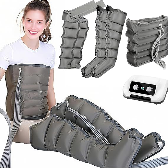Electric Leg Compression Massager for Pressotherapy and Lymphatic Drainage, Includes Arm, Leg, and Waist Massage for Enhanced Blood Circulation and Relaxation