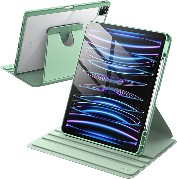 JETech 360° Rotating Case for iPad Pro 12.9" 6/5/4/3, Matcha Green