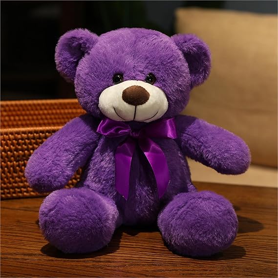 Charming Teddy Bear Plush, Soft And Huggable Stuffed Toy, Great For Kids Adults Perfect For Snuggling, Play, And Home Decoration(Purple)