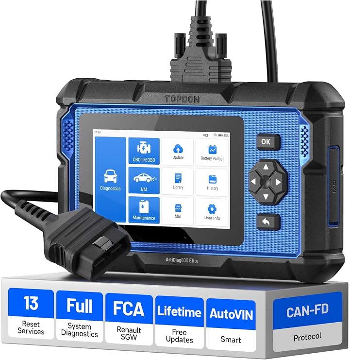 TOPDON ArtiDiag600 Elite Obd2 Scanner, Full System Car Diagnostic Tool