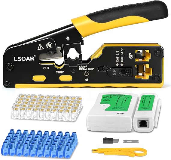 rj45 Crimp Tool Ethernet Crimping Tool Kit for rj45 Cat5e Cat6 Cat6a Cat7