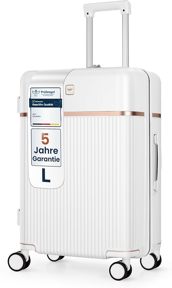 Lightweight Hard Shell Travel Suitcase - Trolley Suitcase with TSA Lock 4 Spinner Double Wheels Aluminium Telescopic Handle & Security Double Zipper Lightweight Cabin Suitcase & Checking