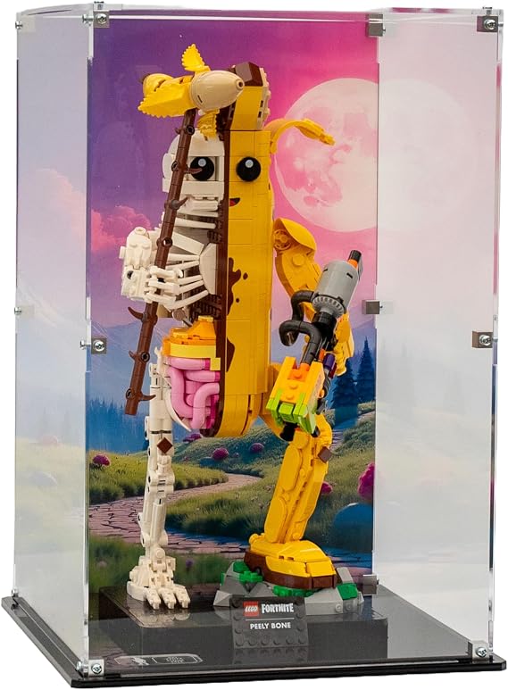 Acrylic Display Case compatible with LEGO® Fortnite™: Peely Bone (77072) (Clear Back Panel)