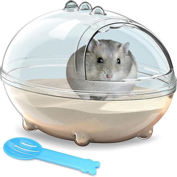 LazySusan Hamster Bathroom,Hamsters Bath,Bathtub Box,dust Bath for Hamster,Sand Bath Container,Bathing Bowl,Bathtub Toilet for cage Accessories (S 5.3 * 3.8 * 3.3 inch)