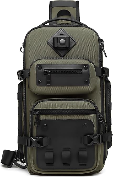 OZUKO Tactical Backpack Chest Sling Bags for Men, Waterproof Crossbody Shoulder Daypack for Outdoor Walking Hiking Trekking