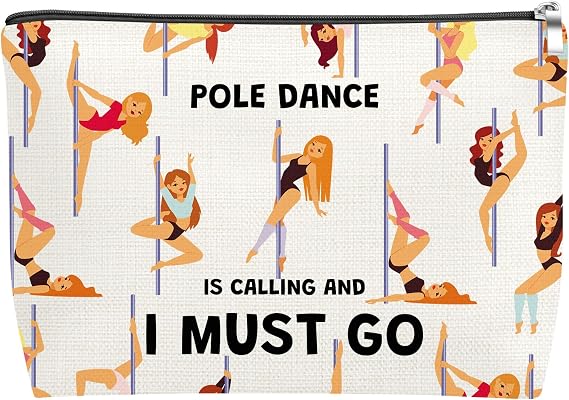 Pole Dancer Gift Dance Makeup Bag Pole Dancing Lovers Gifts for Women Poles Dance Coach Gift Cosmetic Bag Graduation Christmas Birthday Gifts for Dance Teacher Travel Toiletry Pouch