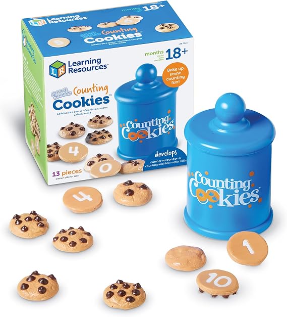 Learning Resources Smart Snacks Counting Cookies, Ages 2+, Early Maths Skills, Number Recognition and Imaginative Play, Cookie Jar Storage
