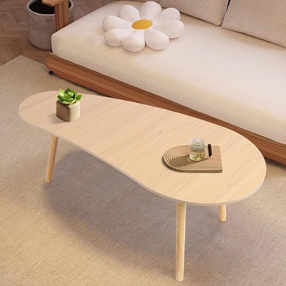 Coffee Table Small Modern Side Table,Mid Century Center Table for Small Space,Sofa End Tables,Tea Tables with Wood Frame for Living Room,Office Wooden Color